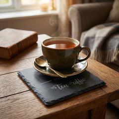 Slate Coaster – Handcrafted Stone Drink Accessory | Rustic Tea Lover Gift ukgiftstoreonline