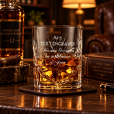 Customised Bespoke Personalised Crystal Cut Whisky Glass Any Text Engraved Personalised ukgiftstoreonline