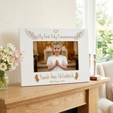 White Girls First Holy Communion Personalised Photo Frame Gift ukgiftstoreonline
