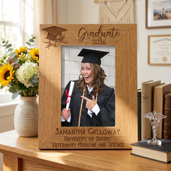 Personalised Graduation Portrait Photo Frame Gift With Hat and Scroll Design Graduation Photo Frame ukgiftstoreonline