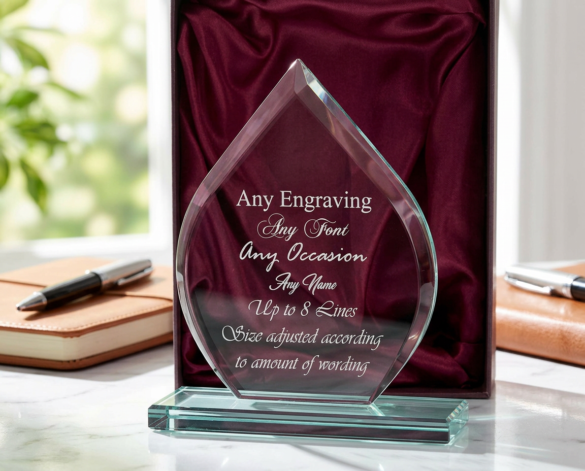Large 20cm Jade Glass Personalised Shaped Trophy Any Engraving Jade Glass ukgiftstoreonline
