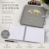 Personalised Grey Adventures Holiday Love Scrapbook Photo Album Scrapbook ukgiftstoreonline