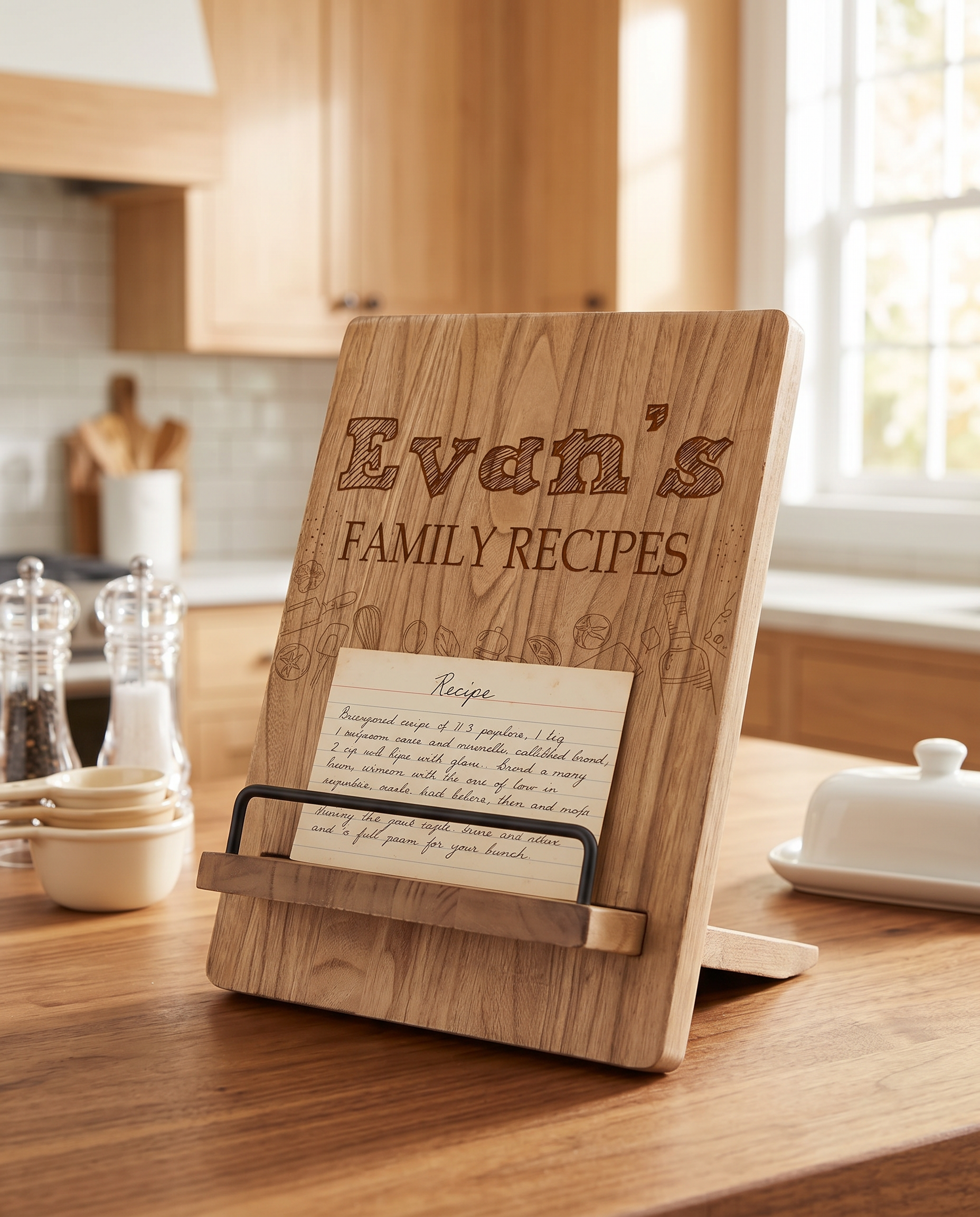 Personalised Family Recipe Book Or Tablet Stand For Kitchen Gift recipe book holder ukgiftstoreonline