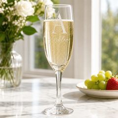 Personalised Floral Alphabet and Name Champagne Flute Prosecco Glass Gift Personalised Champagne Glasses ukgiftstoreonline