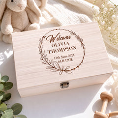 Personalised Wooden Memory Box - Large Hinged Keepsake Chest For Boys & Girls Keepsake Memory Box ukgiftstoreonline