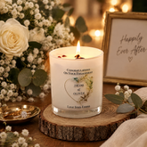 Personalised Engagement Candle, Gold Leaf Heart Gift For Couple Tea Light Holder ukgiftstoreonline