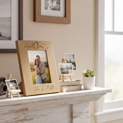 Love Heart Personalised Engraved Wooden Photo Frame Wedding, Anniversary, engagement Gift Photo Frame ukgiftstoreonline
