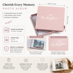 Granddaughter Photo Album, Pink Leaf Design, Holds 50 x 4 x 6 Photos photo album ukgiftstoreonline