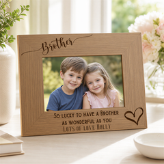 Personalised Brother Photo Frame - Engraved Wooden Picture Frame Gift For Memorable Display Nephew Photo Frame ukgiftstoreonline