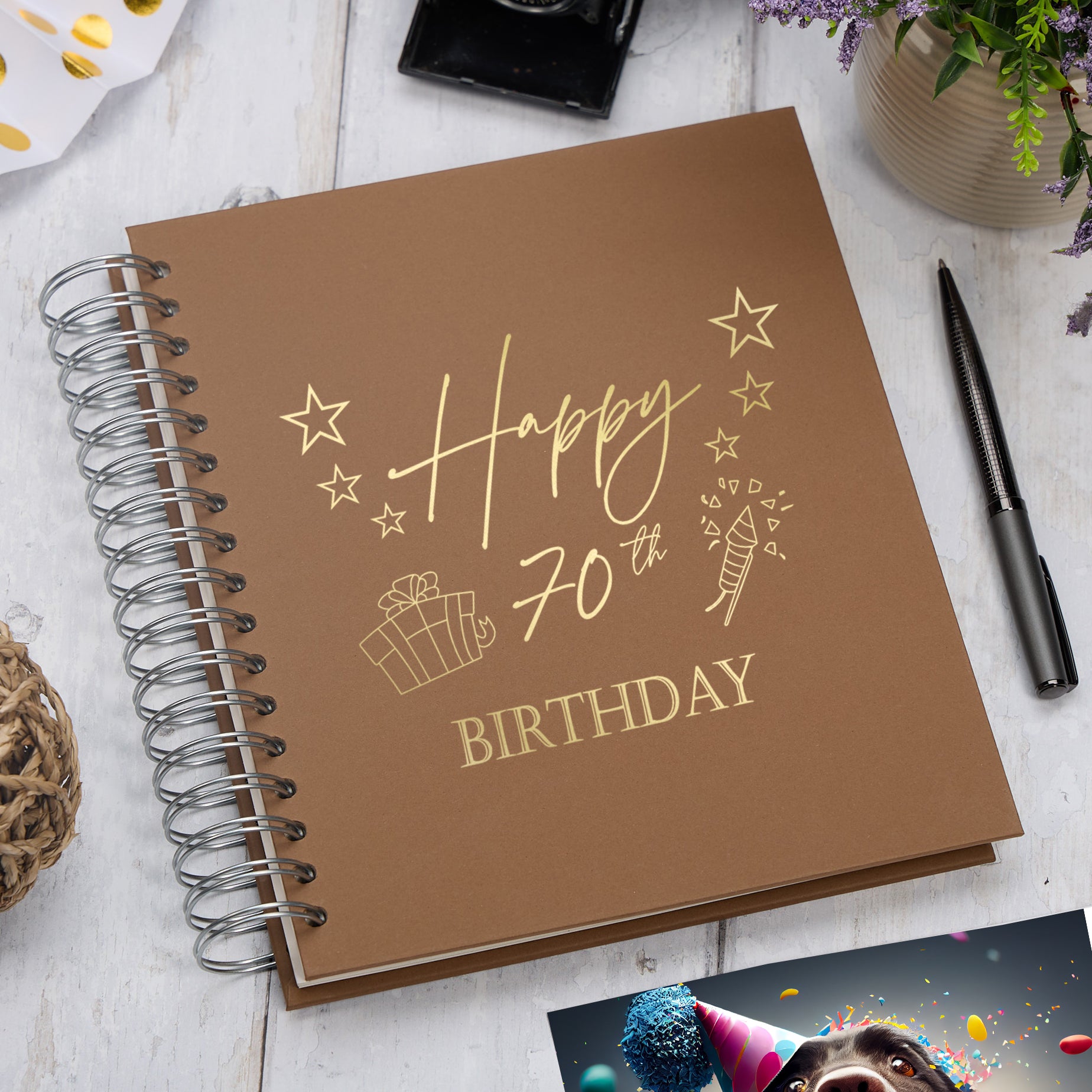 Large 70th Birthday Photo Album Memory Keepsake Gift With Presents Multiple Colours Photo Album ukgiftstoreonline