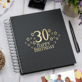 Large 30th Birthday Photo Album Memory Keepsake Gift With Stars Multiple Colours Photo Album ukgiftstoreonline Black 4x6 Inch Album