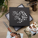 Mr and Mrs Wedding Day Butterfly Black Photo Album Gift For 50 x 6 by 4 Photos