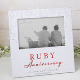 Personalised Luxury 40th anniversary photo frame gift Boxed