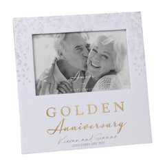 Personalised Luxury 50th anniversary photo frame gift Boxed