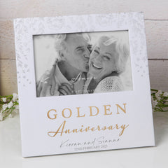 Personalised Luxury 50th anniversary photo frame gift Boxed