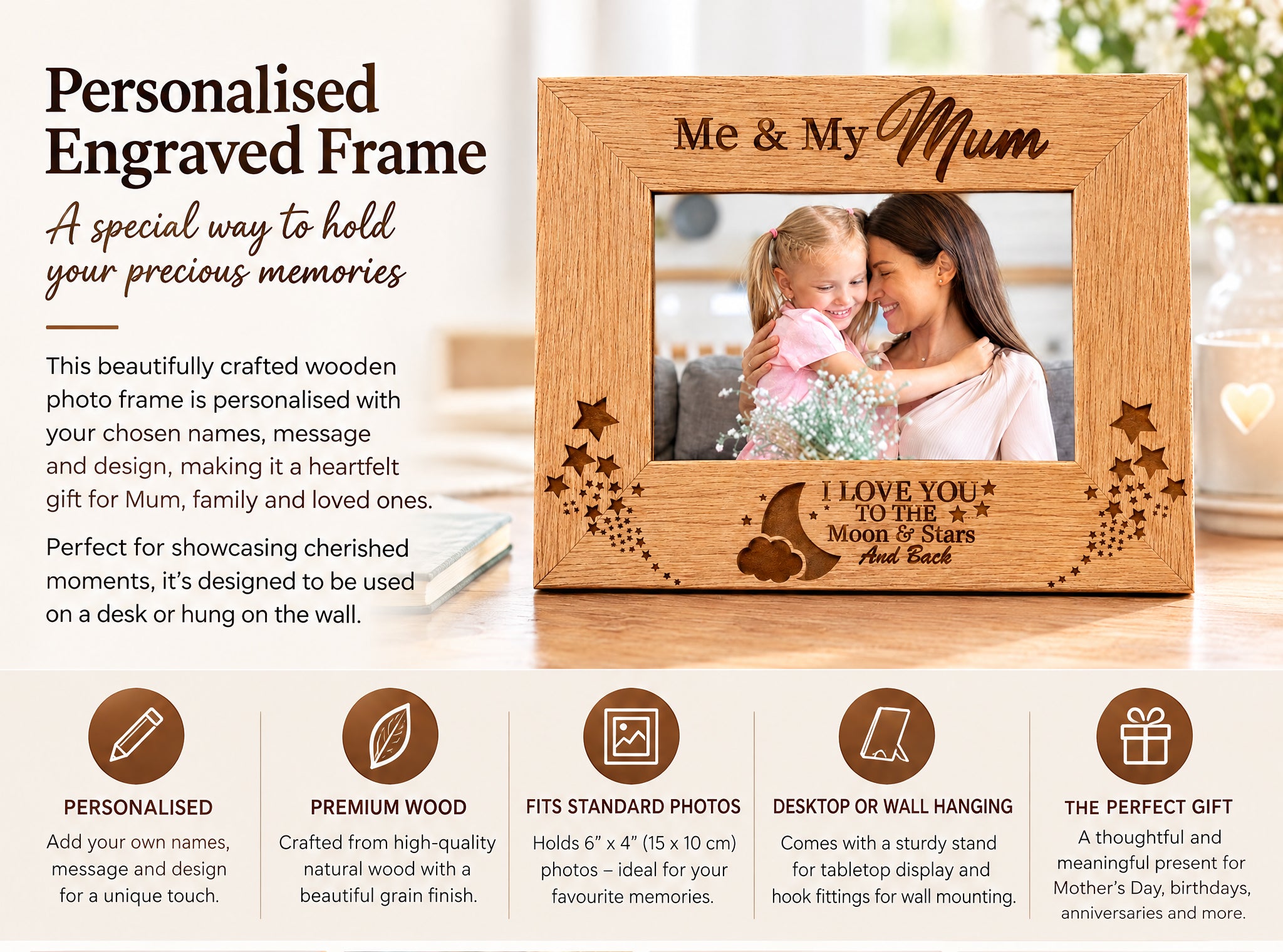Me and My Mum Love You To The Moon Photo Frame Gift Mum Photo Frame ukgiftstoreonline