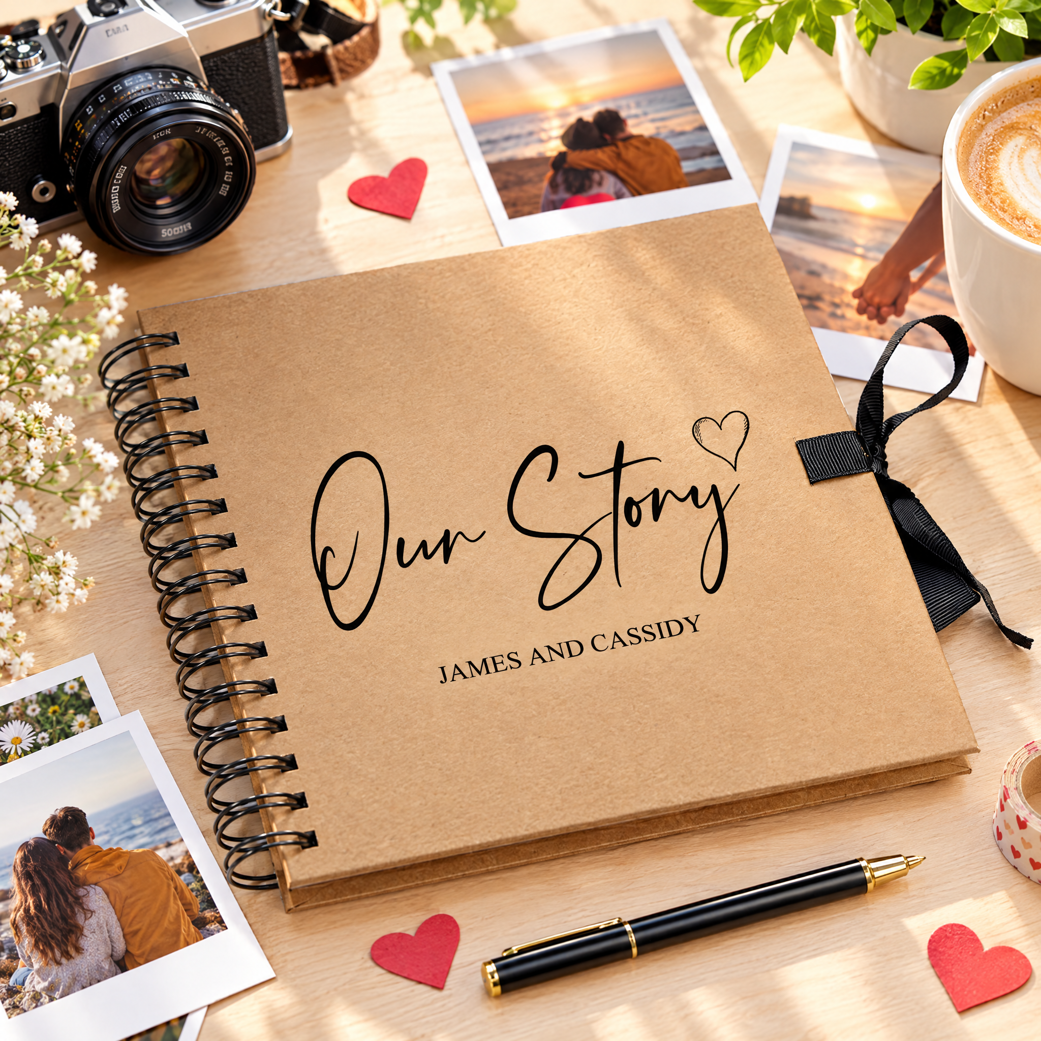 Personalised Our Story Love Brown Scrapbook Photo Album Scrapbook ukgiftstoreonline