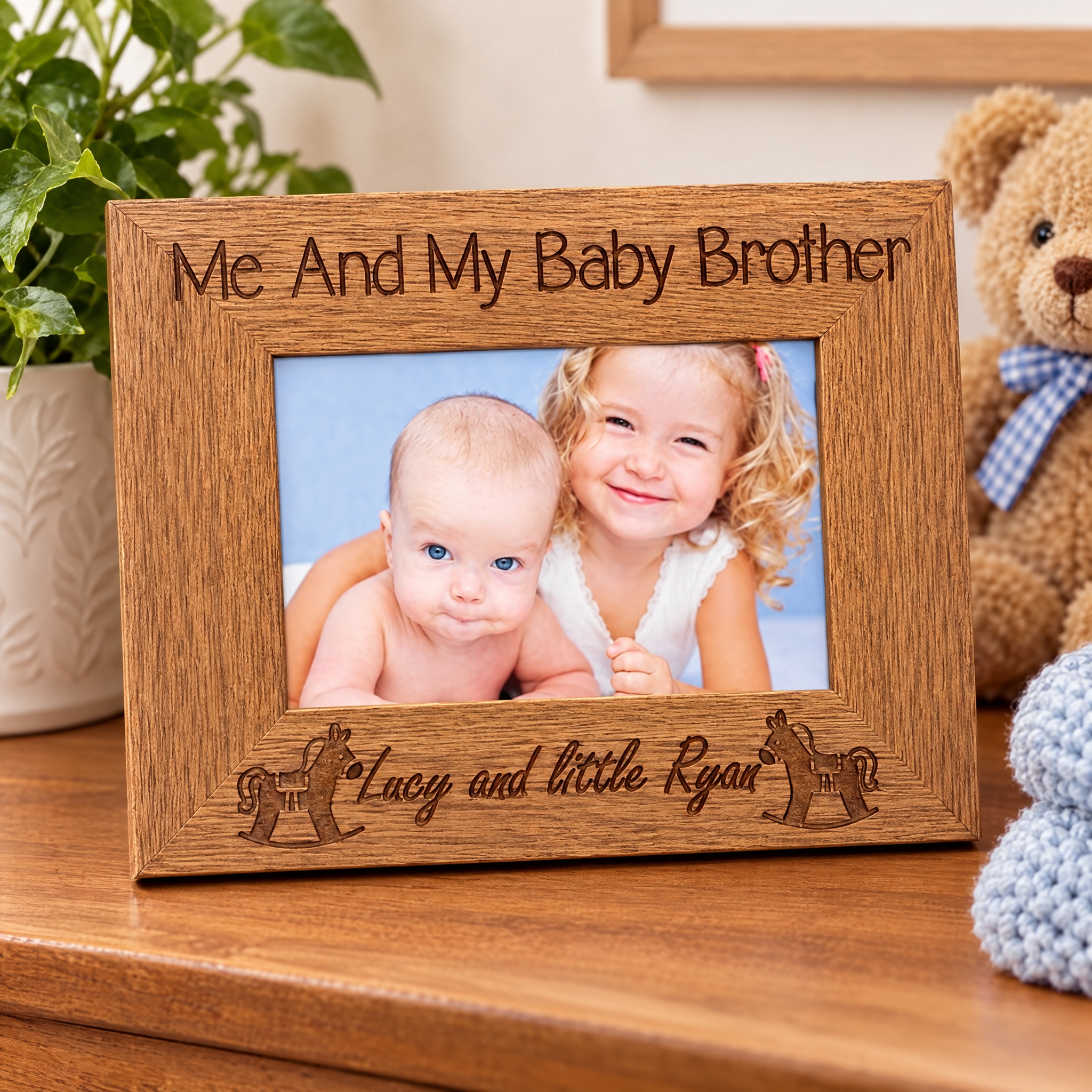 Personalised Me and My Baby Brother Engraved Photo Frame Brother Photo Frame ukgiftstoreonline