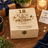 Personalised 18th Birthday Wooden Keepsake Box Gift Engraved Keepsake Boxes ukgiftstoreonline