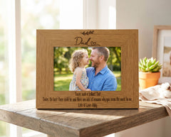 Personalised Dad Sentiment Gift Wooden Photo Picture Frame Landscape Photo Frame ukgiftstoreonline