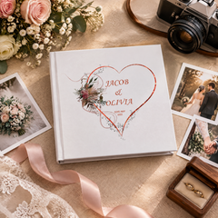 Personalised Wedding Album, Rose Gold Heart Photo Gift Keepsake photo album ukgiftstoreonline