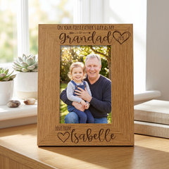 Personalised First Fathers Day as a Grandad Photo Frame Portrait Father's Day Photo Frame ukgiftstoreonline