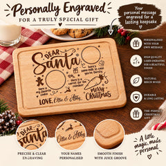 Personalised Christmas Eve Board - Santa Treat Plate, 30 X 20 Cm ukgiftstoreonline