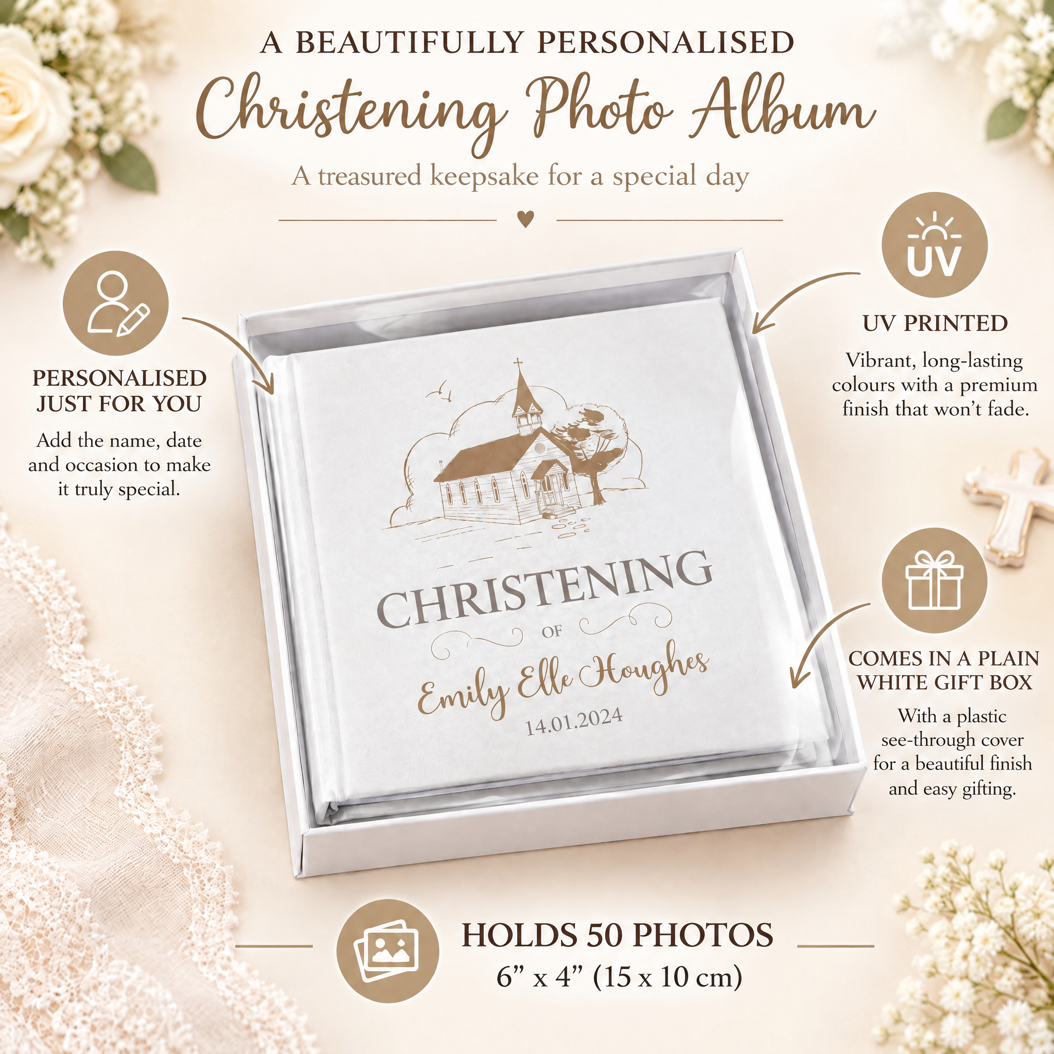Personalised Christening Day Photo Album Gift Memory Keepsake Gift Photo Album ukgiftstoreonline