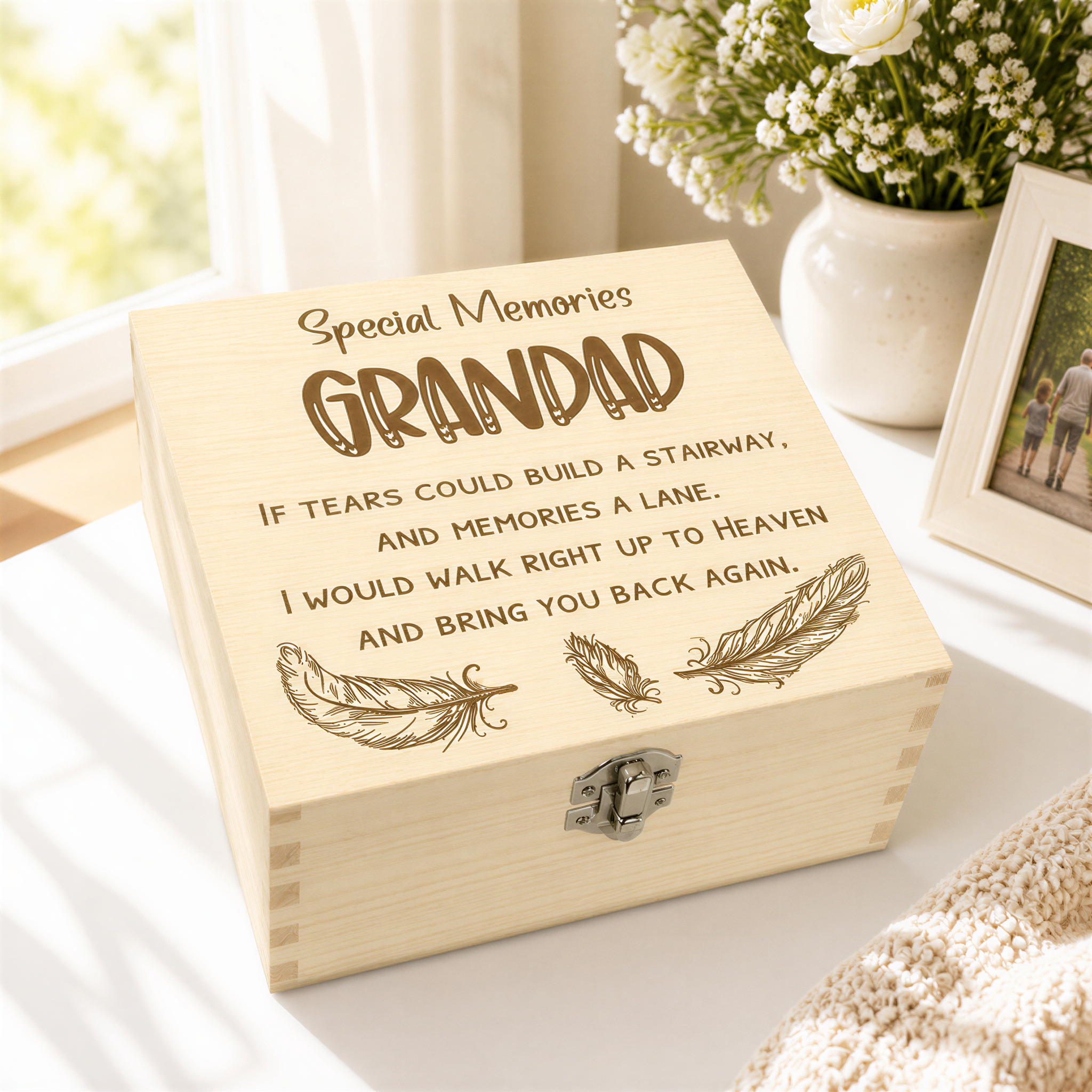 Grandad In Loving Memory Engraved Wooden Keepsake Box Gift Keepsake Memory Box ukgiftstoreonline