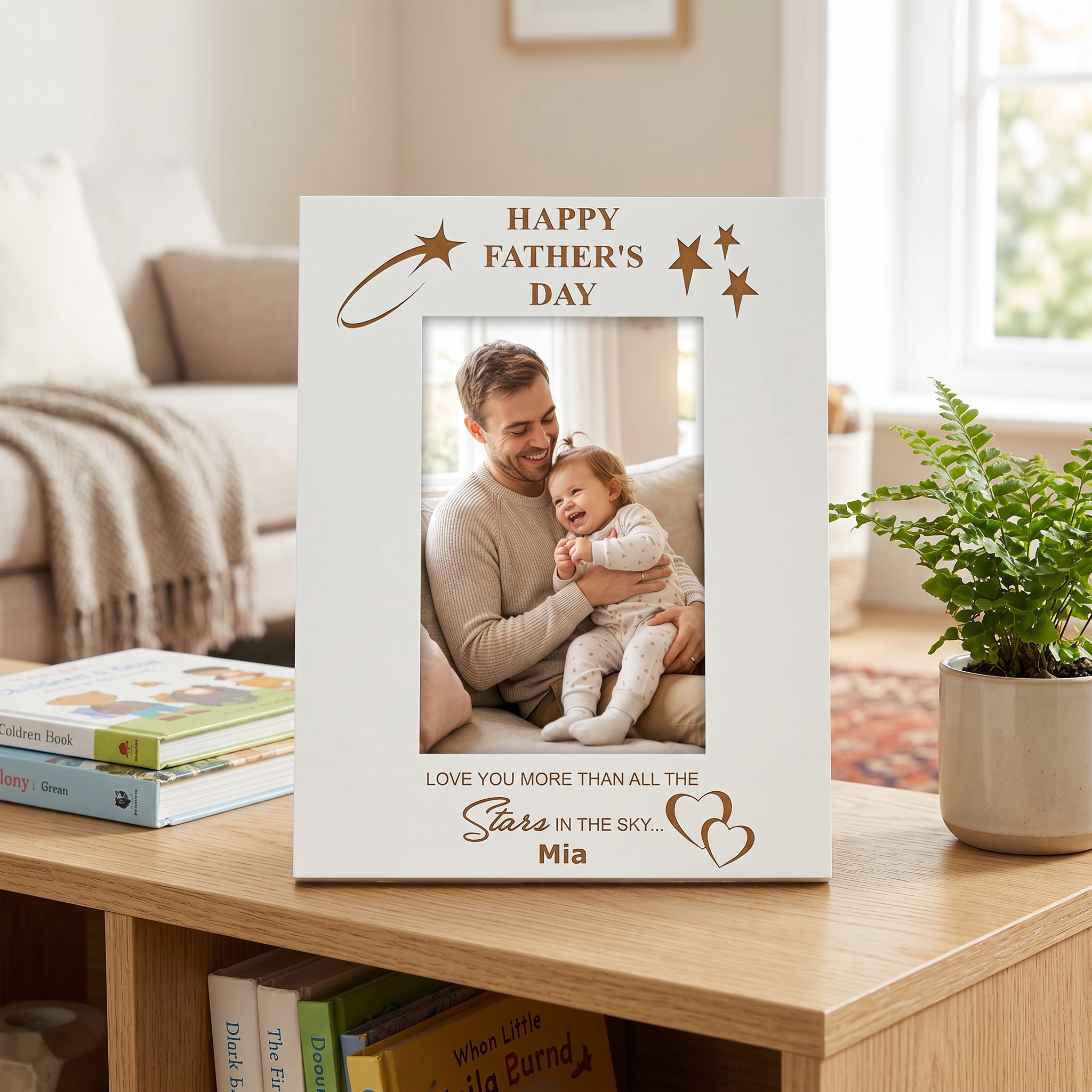 Happy Father's Day Personalised White Photo Frame Gift Photo Frame ukgiftstoreonline