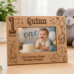 Personalised Baby Boy's First Birthday Photo Frame gift Baby Boy Photo Frame ukgiftstoreonline