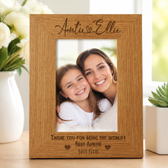 Personalised Best Auntie With Name Portrait Photo Frame Gift personalised photo frames ukgiftstoreonline