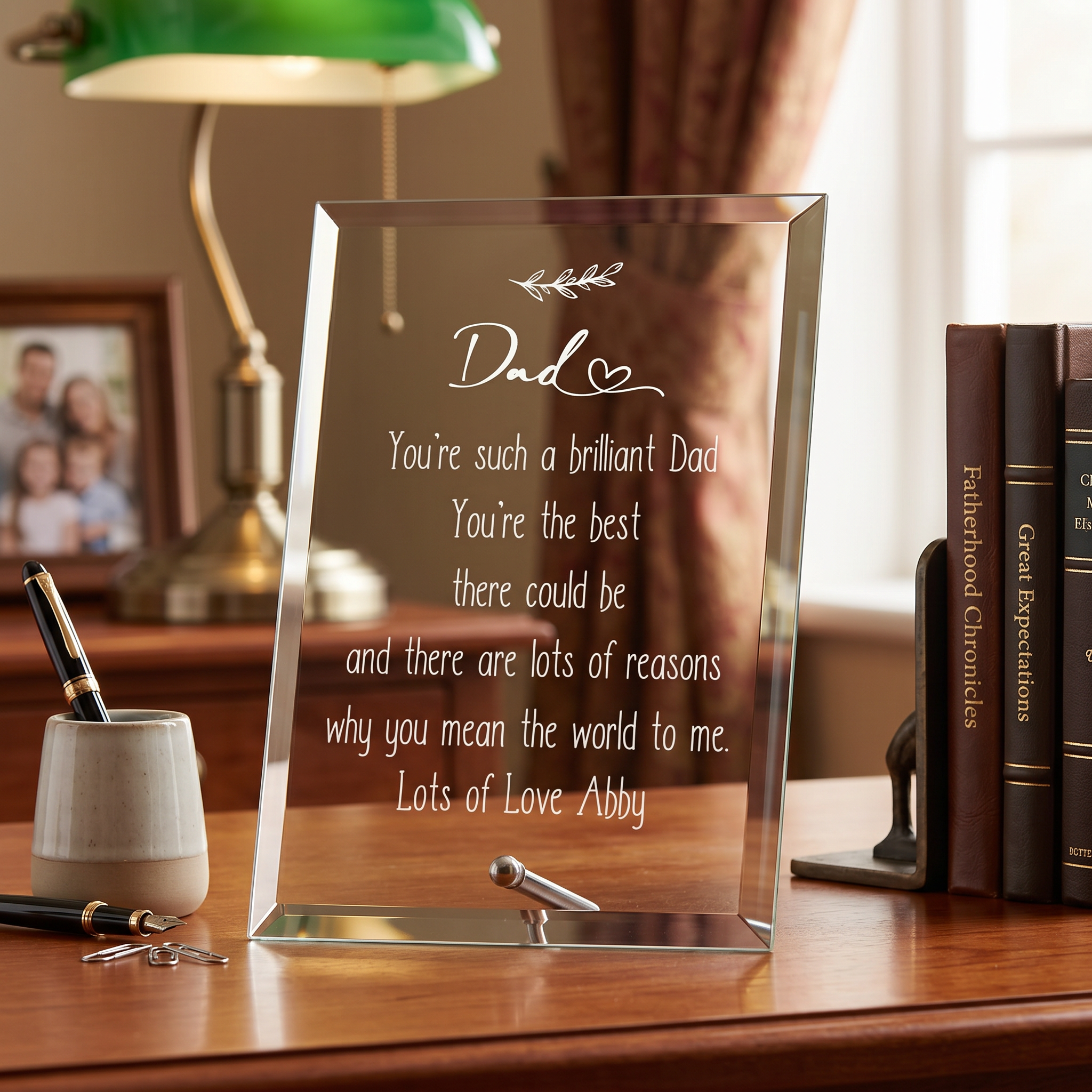Personalised Dad Keepsake Gift Glass Plaque With Sentiment Personalised Plaque Gift ukgiftstoreonline
