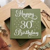 30th Birthday Olive Green Album, Star Motif, 50 Prints, Captions, 4X6 ukgiftstoreonline