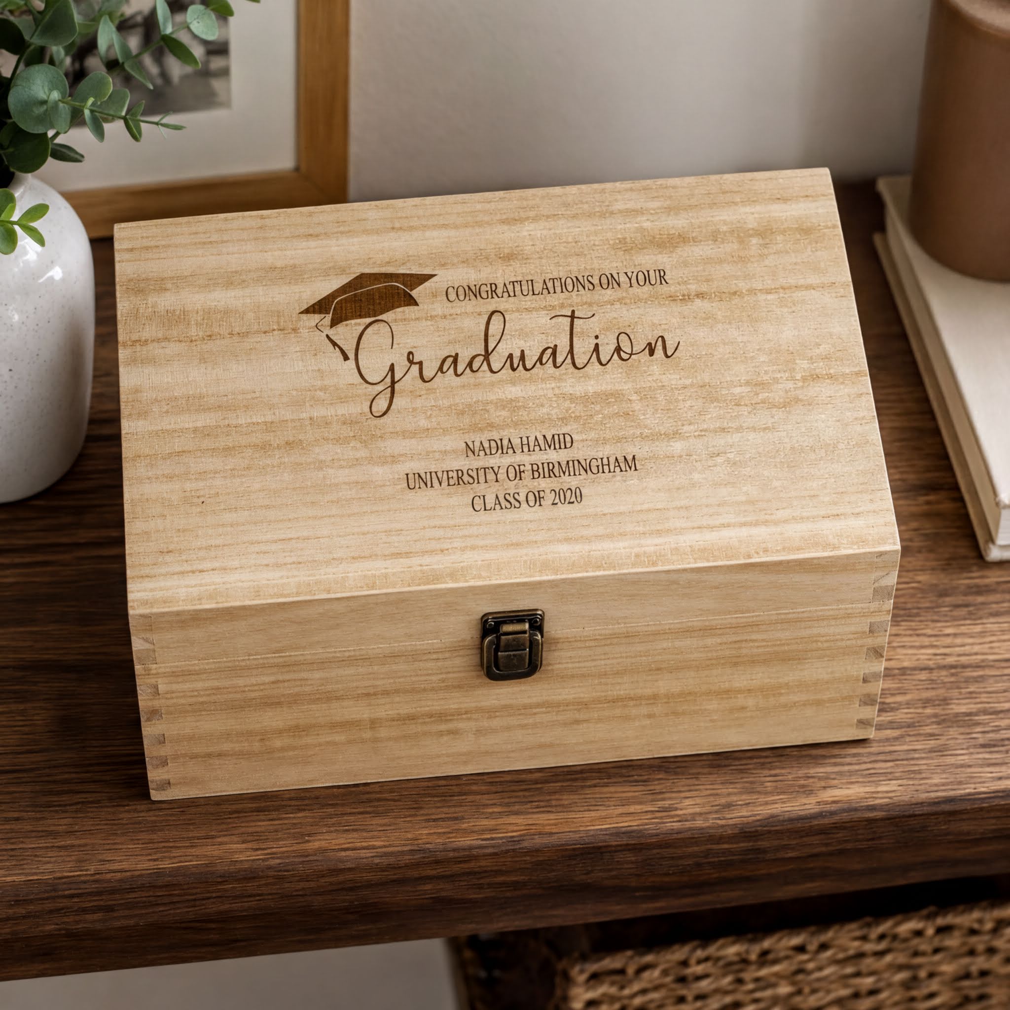 Personalised Graduation Gift Large Wooden Keepsake Memories Box Keepsake Memory Box ukgiftstoreonline