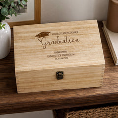 Personalised Graduation Gift Large Wooden Keepsake Memories Box Keepsake Memory Box ukgiftstoreonline