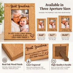 Personalised Grandma Love Heart Engraved Photo Frame Gift personalised photo frames ukgiftstoreonline