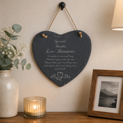 Brother Memorial Plaque, Personalised Slate, 20Cm Heart Honor Personalised Heart Gifts ukgiftstoreonline