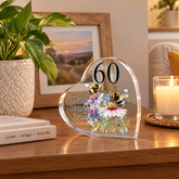 Personalised Birthday Gift, Bumble Bee Heart Block Gift Box 10Cm Personalised Plaque Gift ukgiftstoreonline