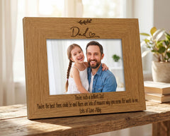 Personalised Dad Sentiment Gift Wooden Photo Picture Frame Landscape Photo Frame ukgiftstoreonline