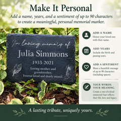 Personalised In Loving Memory Feathers Design Slate Marker Garden Loving Memory Remembrance ukgiftstoreonline