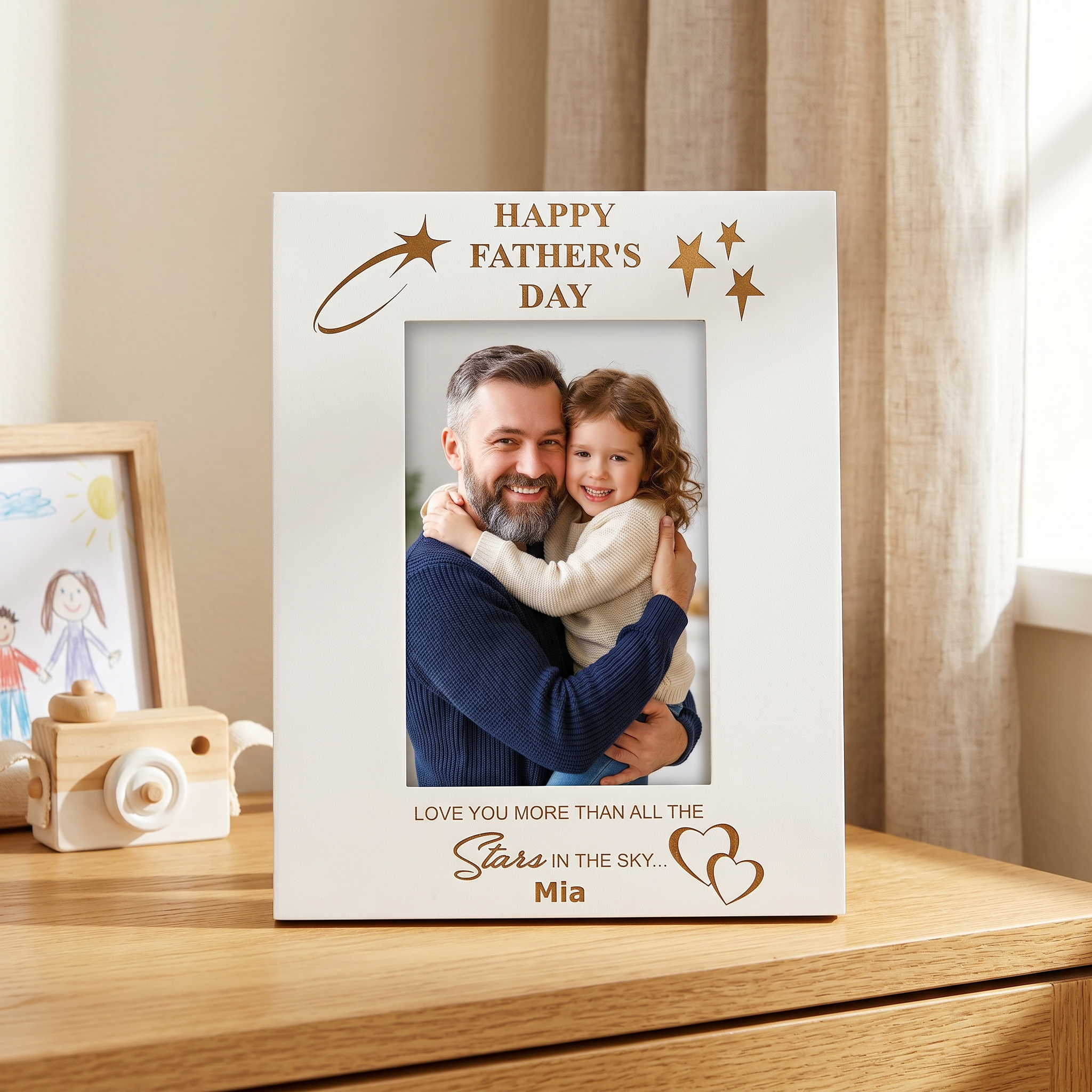 Happy Father's Day Personalised White Photo Frame Gift Photo Frame ukgiftstoreonline