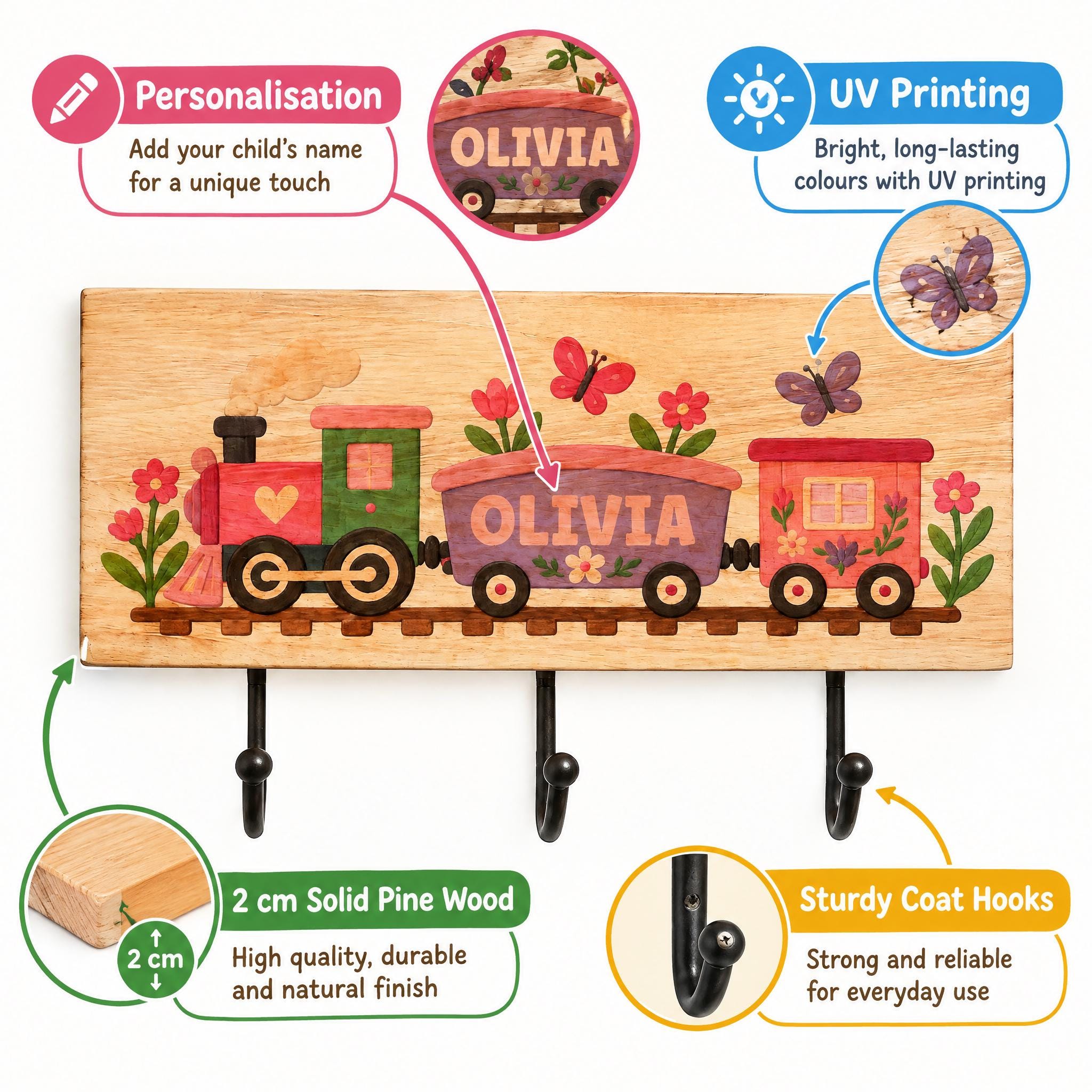 a wooden wall mounted with a train on it