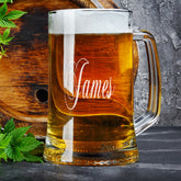 Personalised Name Vintage Font Birthday Beer Tankard Glass Gift For Him