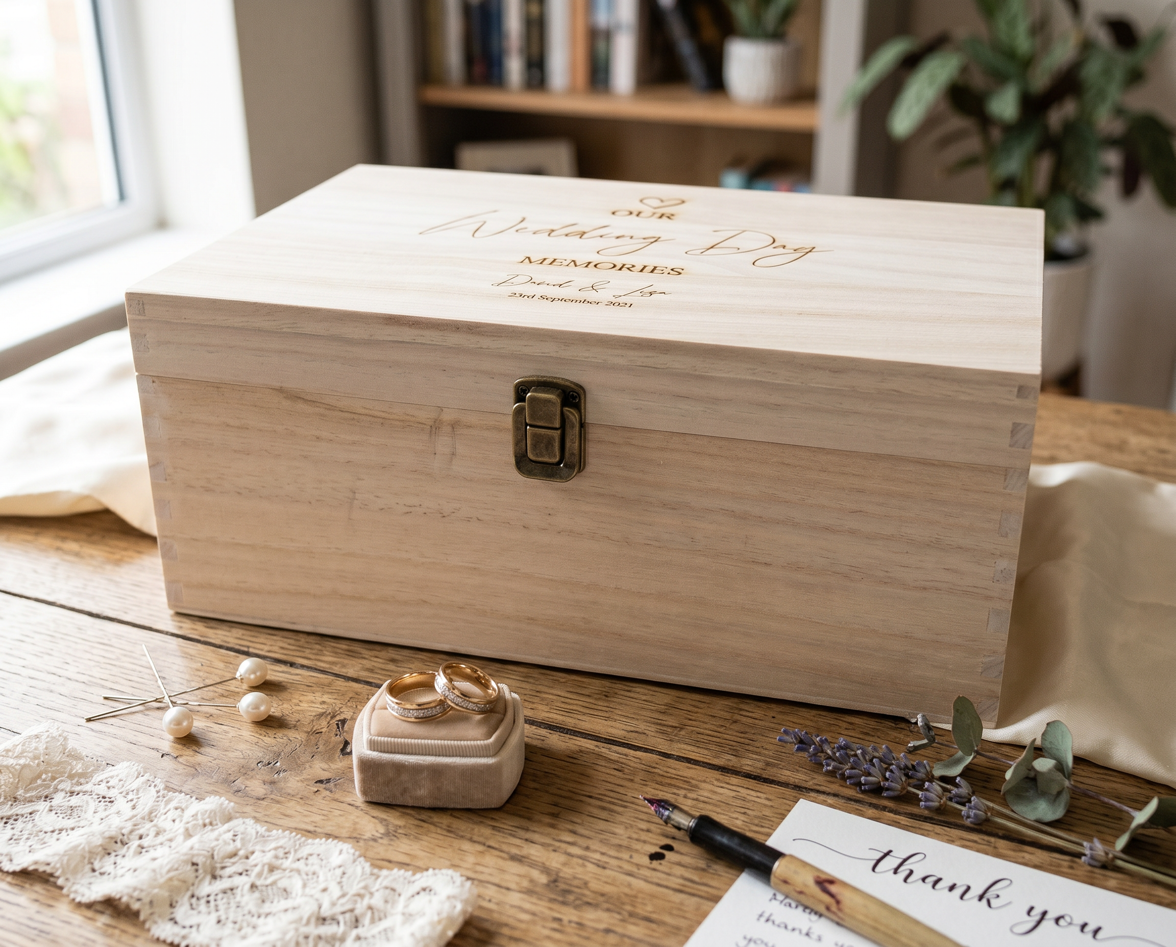 Personalised Wooden Keepsake Box – Large Engraved Wedding Memory Storage Chest Keepsake Memory Box Wedding Keepsakes
