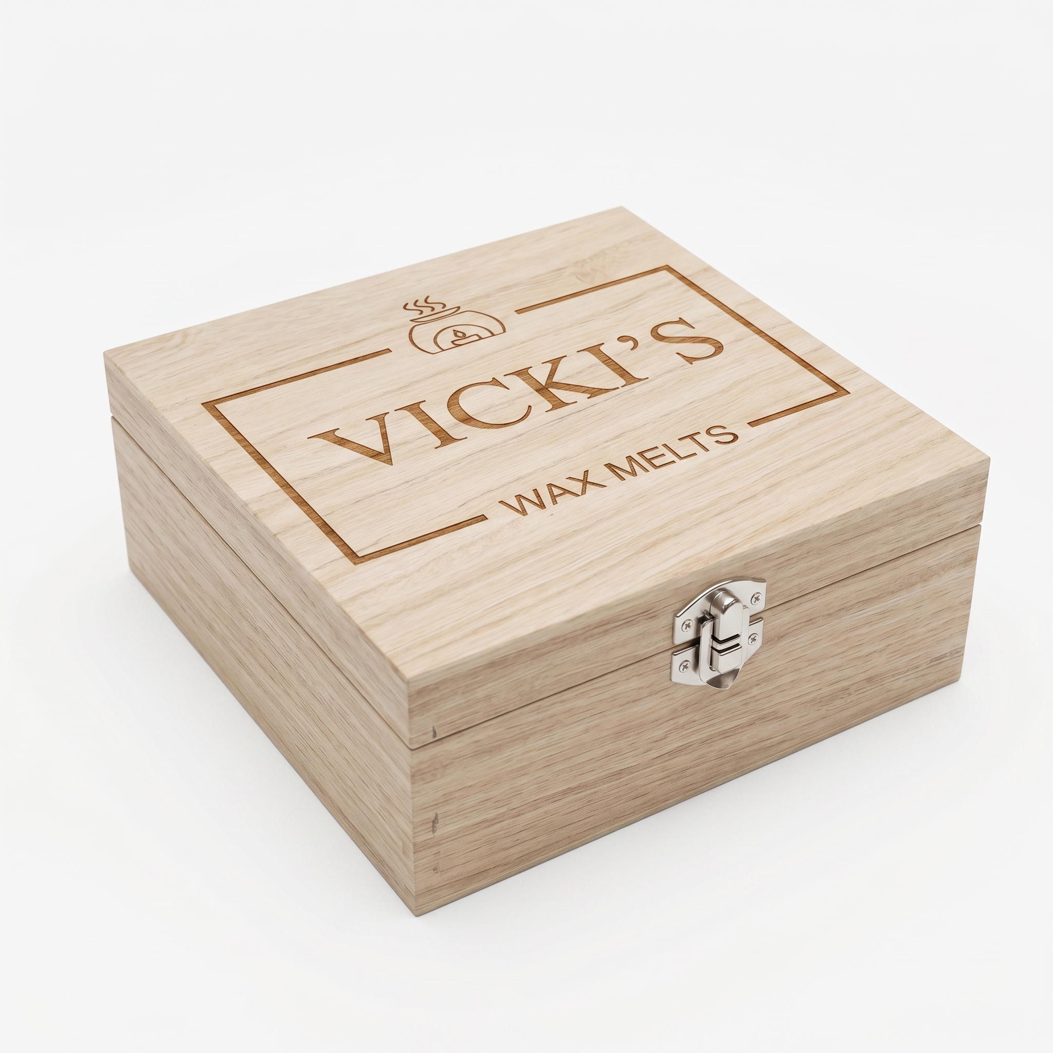 Personalised Wooden Wax Melt Box – Reusable Hinged Gift Box with Clip Closure Keepsake Memory Box ukgiftstoreonline