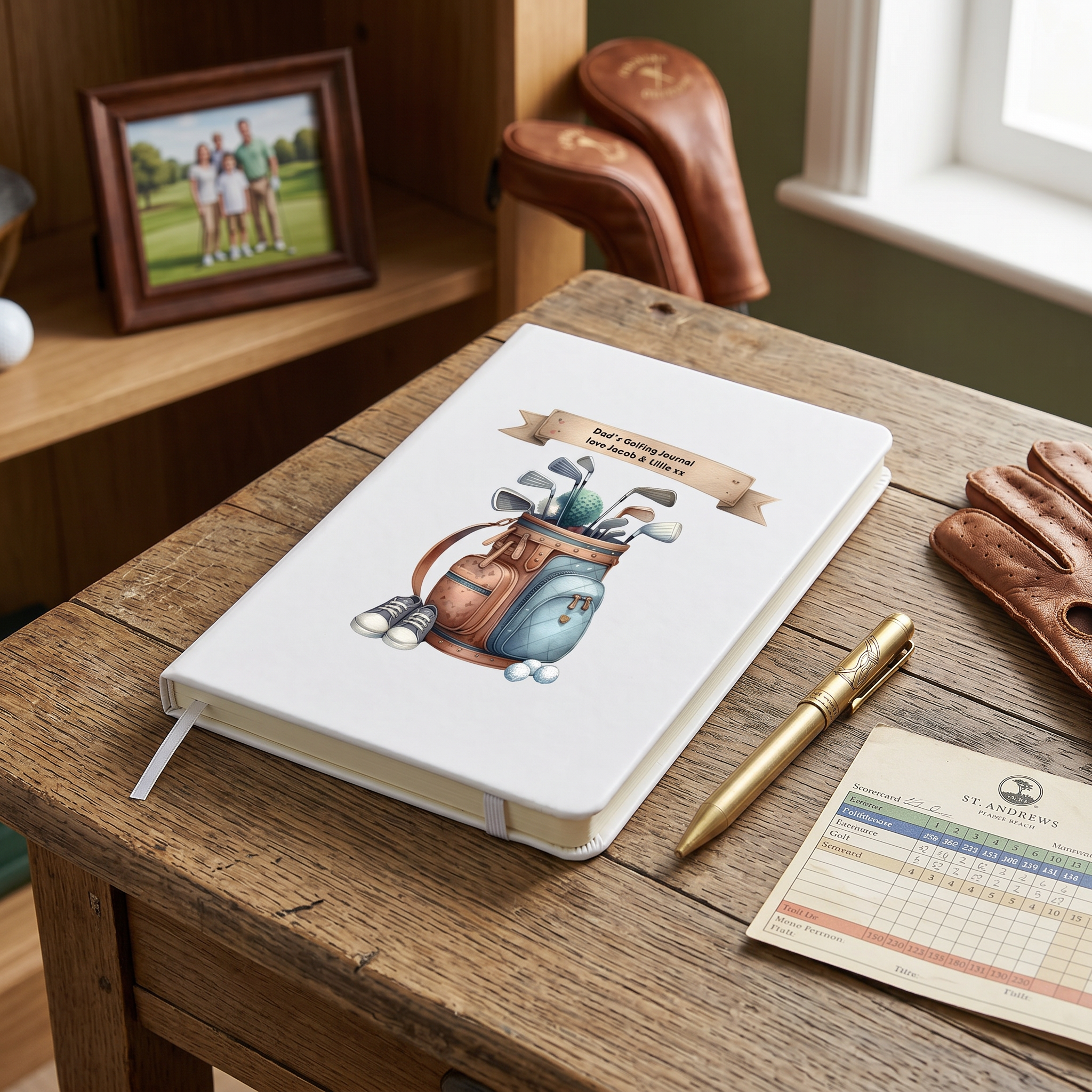 Personalised Golfing Journal Leatherette Notebook Diary For Dad Personalised Notebook ukgiftstoreonline