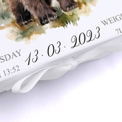 Personalised Baby Keepsake Box Memories Gift With Woodland Bear