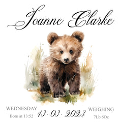 Personalised Baby Keepsake Box Memories Gift With Woodland Bear