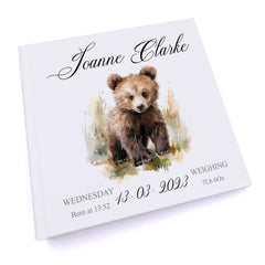 Personalised Baby Photo Album Gift With Woodland Bear